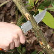 Damascus Sharp Durable Outdoor Self-defense Handle Meat Knife Wood color by China Dropship