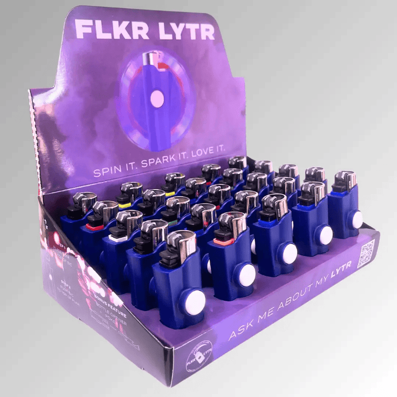 Clipper Flkr Lytr Display Box Navy Blue 25 Count For Lighters by Action Outdoors Limited