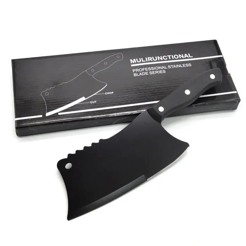 Kitchen Stainless Steel Bone Chopping Knife Black by China Dropship