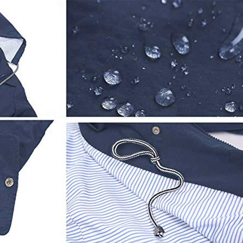 Womens Lightweight Waterproof Rain Jacket With Packable Hooded Shell