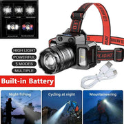 Super Bright LED Headlamp Rechargeable Headlight Zoomable Head Torch Lamp Flashlight by China Dropship