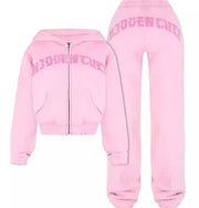 Mead's Supply & Equipment Outfitters limited Women's Tracksuit Sets Women's Cropped Zip Hoodie & Loose Trousers Set Women's Cropped Zip Hoodie & Loose Trousers Set