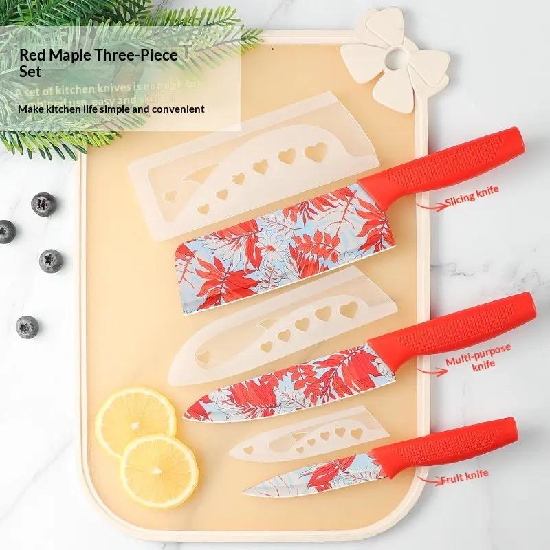 3-piece Knife Set For Home Use Vegetable And Slice Cutter Kitchen Knife Maple Leaf by China Dropship