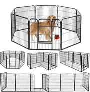 8 Panel Pet Playpen Dog Exercise Pen Fence Metal Exercise Barrier 100cm by salelink.co.nz