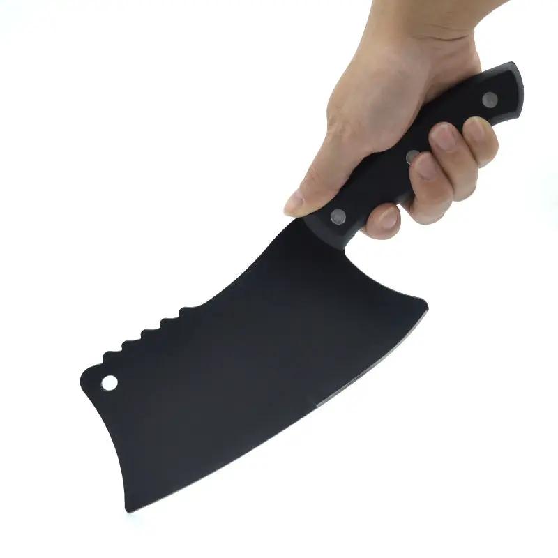 Kitchen Stainless Steel Bone Chopping Knife Black by China Dropship