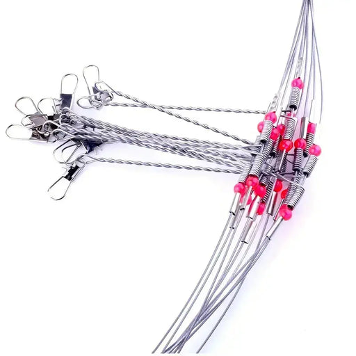 Stainless Steel Swiveled Leader Trace 2 Arms ( Pack of 10) by NZ Diver