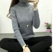 Women's Wool High Neck Fashion Sweater - Slim Fit, Long Sleeves | Winter Warmth by Mead's Supply & Equipment Outfitters limited