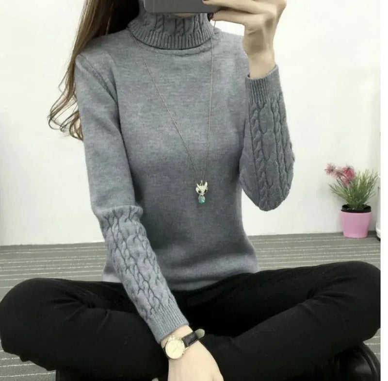 Women's Wool High Neck Fashion Sweater - Slim Fit, Long Sleeves | Winter Warmth by Mead's Supply & Equipment Outfitters limited
