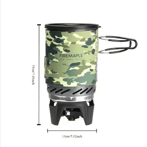FireMaple Outdoor Heat-Exchange Camping Pot - 1L Efficient Cooking System with Thermal Cover | Backpacking Cookware by Mead's Supply & Equipment Outfitters limited