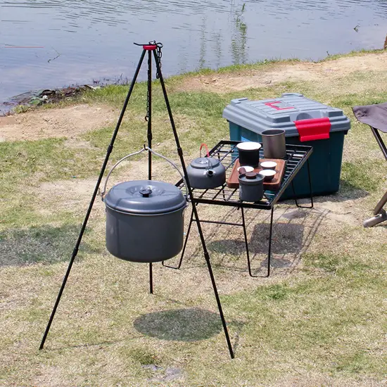 Ecotrek Portable Camping Bonfire Tripod Frame – Adjustable Hanging Chain | Aluminium Alloy HS23711 by ECOTREK