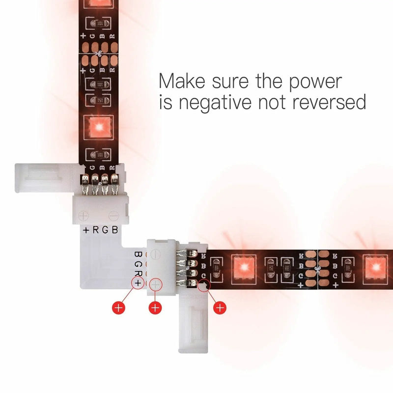 4X L Shape 5050 RGB LED Strip Light Corner Connector Adapter 90° Joint LD1278 by salelink.co.nz