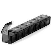 9eight5 Tools & Models Daily Pill Box (Black) Seven Day Pill Box Weekly Organizer Portable