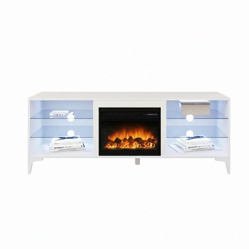 'Dante' RGB LED Lighting TV Unit With Electric Fireplace by sue-e furniture