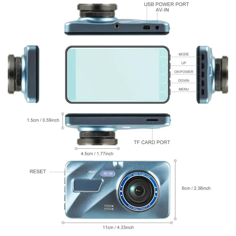 Dash Cam (Full HD - Front & Rear) by Habicare