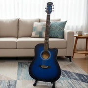 41" Full Size Wooden Acoustic Guitar - Blue by dealonline.co.nz