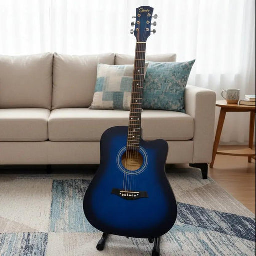 41" Full Size Wooden Acoustic Guitar - Blue by dealonline.co.nz