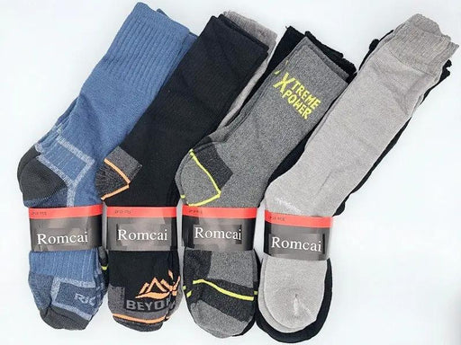 12 Pairs Thermal Socks Work Socks Cushioned Mixed Colour & Pattern by dealonline.co.nz