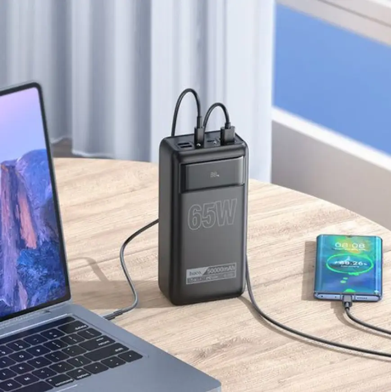 65W PD+QC Power Bank with LED % Display & Torch Light (50000mAh) – DB81A by techplus