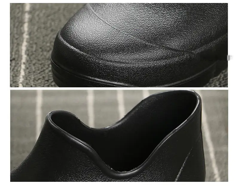 SIZE 14 Non-Slip Waterproof Ankle Boots Rubber Fashion Rain Bootie Shoes-BLACK by dealonline.co.nz