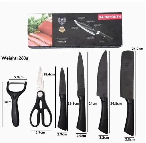 6-piece Knife Set Fruit Knives And Household Kitchen Knives Six Pieces Flip top Box 12 Thickness by China Dropship