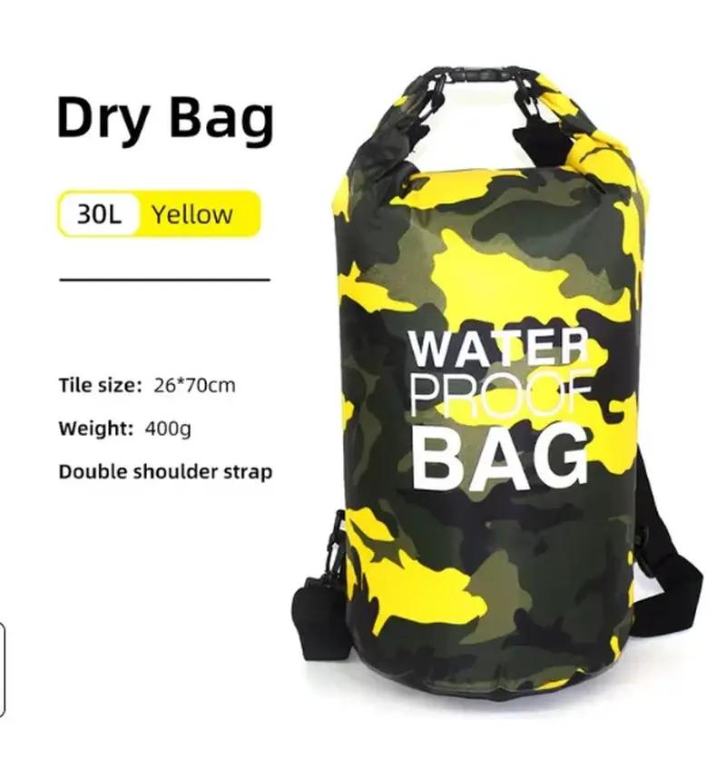 30L 15L Waterproof Dry Bags with Wet Separation Pocket Backpack for Kayaking Boating Swimming Outdoor Sports Bag XAZ9