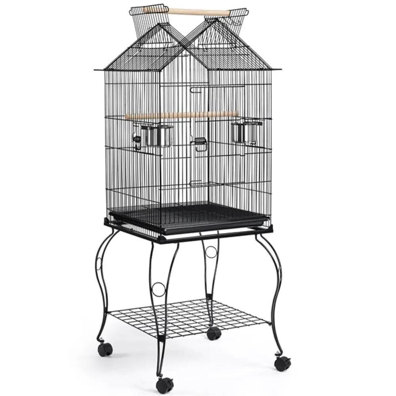 H145cm Open Top Metal Parrot Cage Bird Cage by Yaheetech