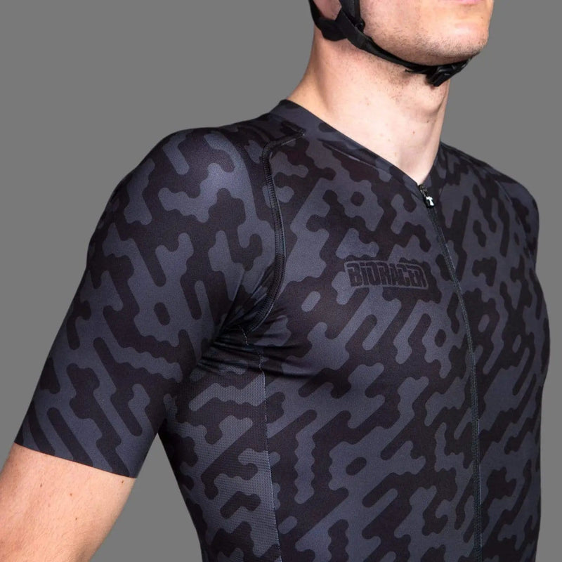 Euro Cycling NZ Clothing Bioracer Spitfire Jersey SS Black Noise Bioracer Spitfire Short Sleeve Cycling Jersey Black