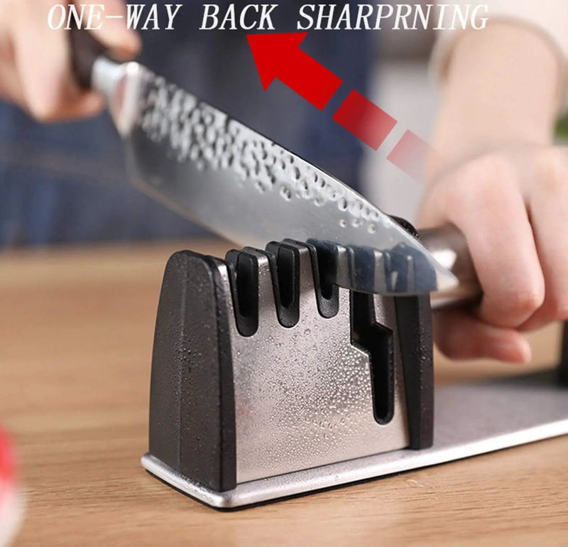 1pcs 4-in-1 Kitchen Blade And Scissor Sharpening Tool - Black by China Dropship