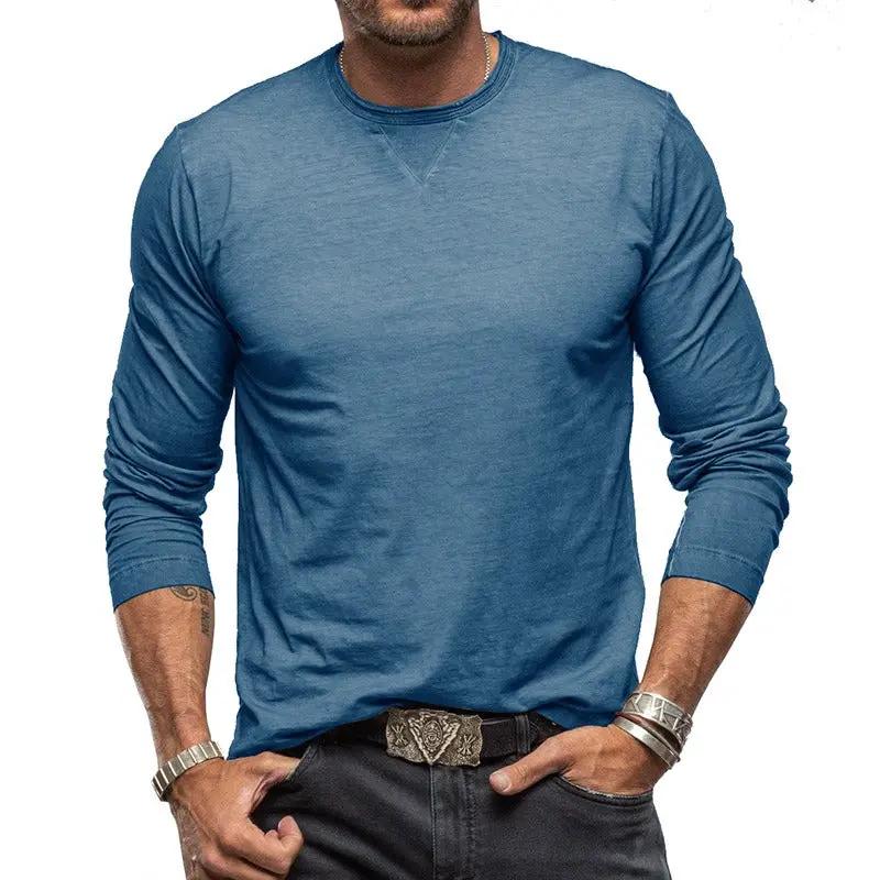 Men's Long Sleeve Cotton T-Shirt - Soft Combed Crew Neck | Casual Everyday Wear by Mead's Supply & Equipment Outfitters limited