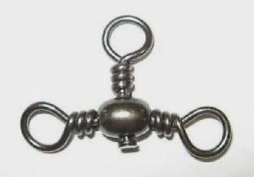 Cross-line Swivel Black 2/0 X 20pcs - 3-way fishing swivel connector in black finish.