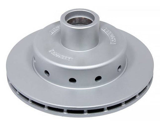 DeeMaxx 1PC 10" rotor BLANK no cups viewed from the side showing silver finish and ventilation holes.