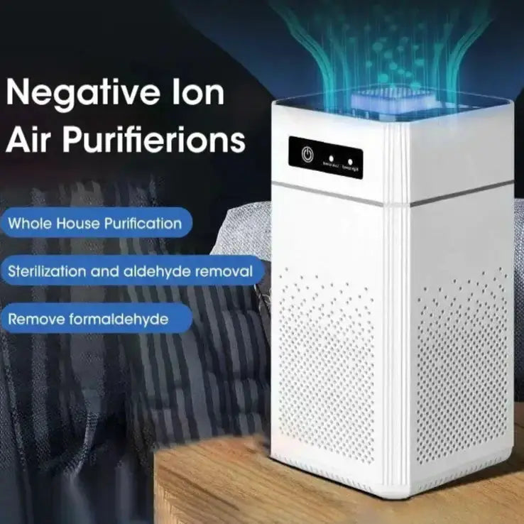 Desktop Negative Ion Air Purifier – Portable HEPA Air Cleaner & Odor Remover by Habicare