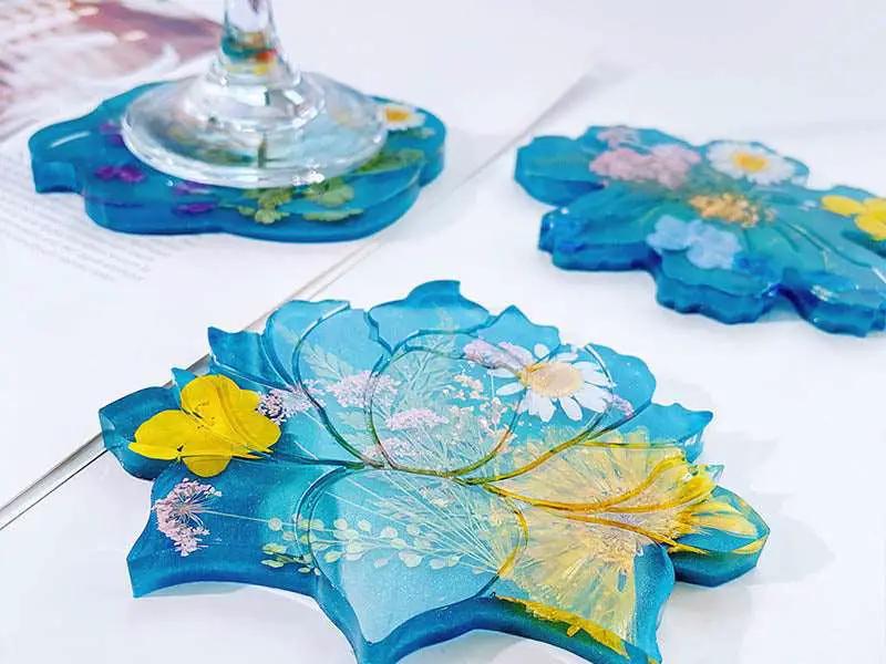 Coaster Moulds - Flowers (4pcs pack) by Resin Art NZ