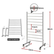 SportZone.co.nz Home & Garden > Bathroom Accessories > Towel Racks & Holders Devanti 10-Bar Freestanding Heated Towel Rail 3-5 Mins Fast Heating Electric Towel Warmer for Bathroom Winter Drying Stainless Steel Plug In 100W Devanti 10-Bar Freestanding Heated Towel Rail 3-5 Mins Fast Heating Electric Towel Warmer for Bathroom Winter Drying Stainless Steel Plug In 100W
