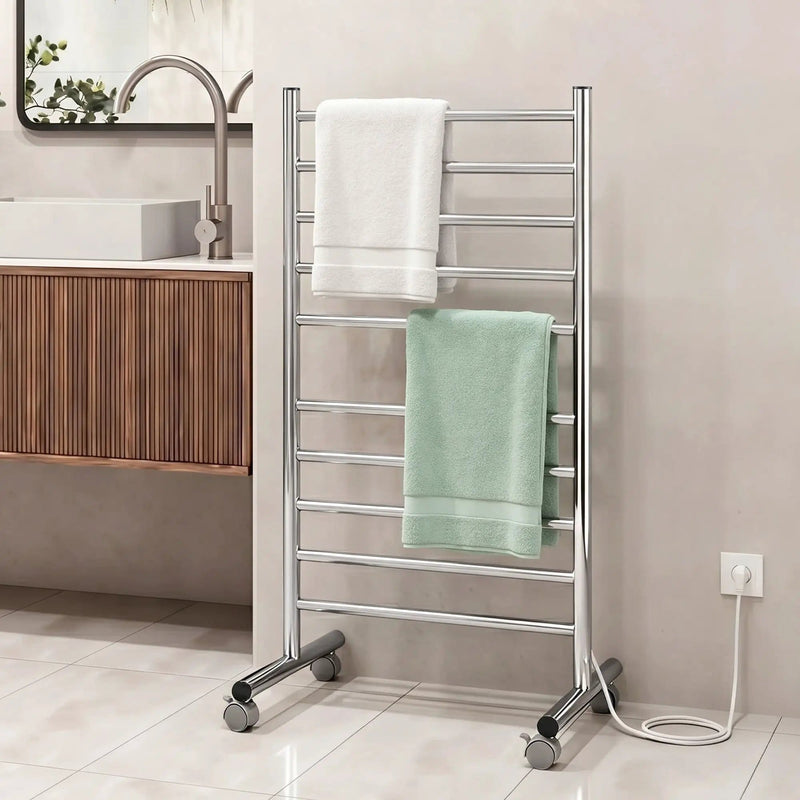 SportZone.co.nz Home & Garden > Bathroom Accessories > Towel Racks & Holders Devanti 10-Bar Freestanding Heated Towel Rail 3-5 Mins Fast Heating Electric Towel Warmer for Bathroom Winter Drying Stainless Steel Plug In 100W Devanti 10-Bar Freestanding Heated Towel Rail 3-5 Mins Fast Heating Electric Towel Warmer for Bathroom Winter Drying Stainless Steel Plug In 100W