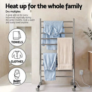SportZone.co.nz Home & Garden > Bathroom Accessories > Towel Racks & Holders Devanti 10-Bar Freestanding Heated Towel Rail 3-5 Mins Fast Heating Electric Towel Warmer for Bathroom Winter Drying Stainless Steel Plug In 100W Devanti 10-Bar Freestanding Heated Towel Rail 3-5 Mins Fast Heating Electric Towel Warmer for Bathroom Winter Drying Stainless Steel Plug In 100W
