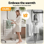 SportZone.co.nz Home & Garden > Bathroom Accessories > Towel Racks & Holders Devanti 10-Bar Freestanding Heated Towel Rail 3-5 Mins Fast Heating Electric Towel Warmer for Bathroom Winter Drying Stainless Steel Plug In 100W Devanti 10-Bar Freestanding Heated Towel Rail 3-5 Mins Fast Heating Electric Towel Warmer for Bathroom Winter Drying Stainless Steel Plug In 100W