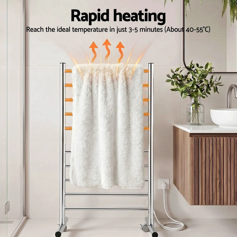 SportZone.co.nz Home & Garden > Bathroom Accessories > Towel Racks & Holders Devanti 10-Bar Freestanding Heated Towel Rail 3-5 Mins Fast Heating Electric Towel Warmer for Bathroom Winter Drying Stainless Steel Plug In 100W Devanti 10-Bar Freestanding Heated Towel Rail 3-5 Mins Fast Heating Electric Towel Warmer for Bathroom Winter Drying Stainless Steel Plug In 100W