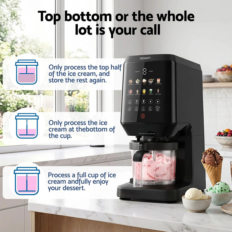 SportZone.co.nz Appliances > Kitchen Appliances > Ice Makers Devanti 10-in-1 Ice Cream Maker Slushie Machine Homemade Gelato Sorbet Smart Portion Control Custom Mix-Ins Devanti 10-in-1 Ice Cream Maker Slushie Machine Homemade Gelato Sorbet Smart Portion Control Custom Mix-Ins
