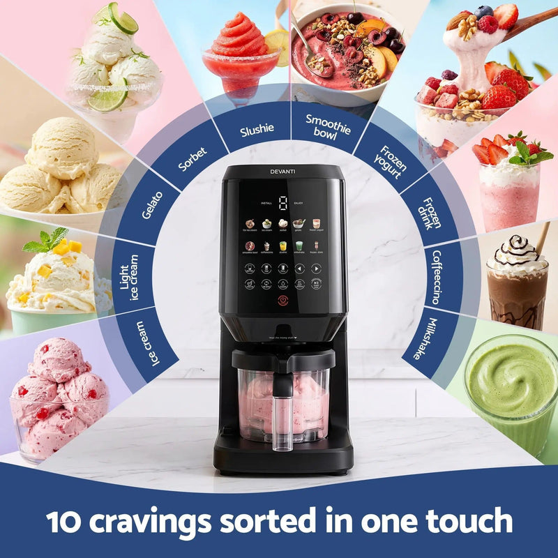 SportZone.co.nz Appliances > Kitchen Appliances > Ice Makers Devanti 10-in-1 Ice Cream Maker Slushie Machine Homemade Gelato Sorbet Smart Portion Control Custom Mix-Ins Devanti 10-in-1 Ice Cream Maker Slushie Machine Homemade Gelato Sorbet Smart Portion Control Custom Mix-Ins
