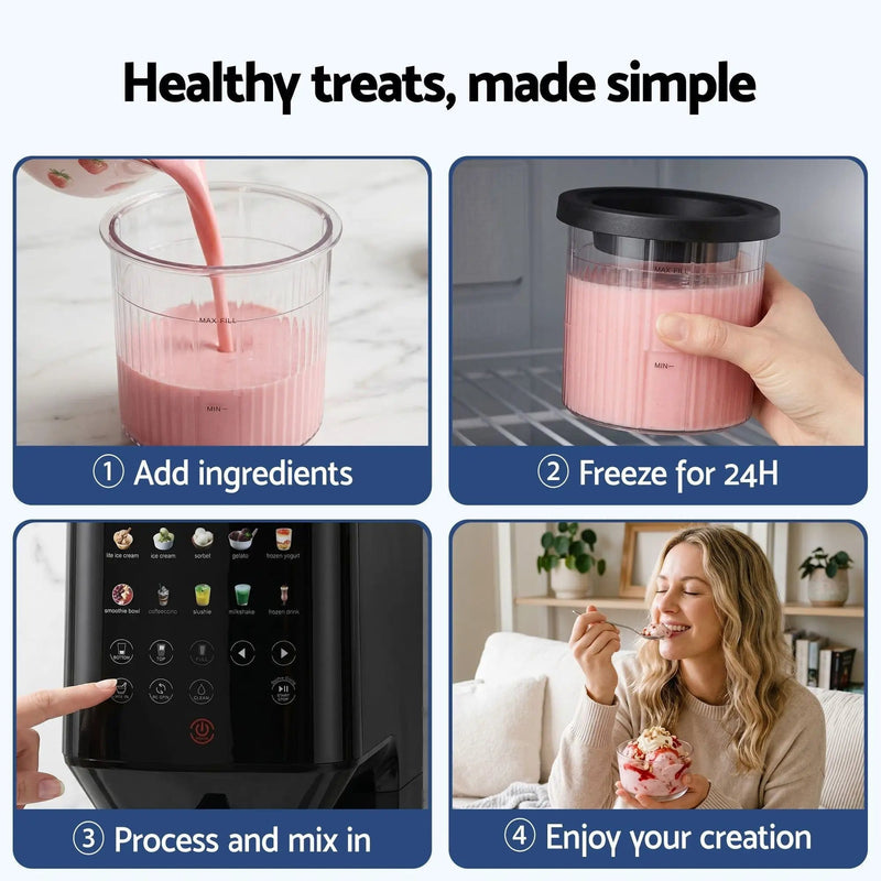 SportZone.co.nz Appliances > Kitchen Appliances > Ice Makers Devanti 10-in-1 Ice Cream Maker Slushie Machine Homemade Gelato Sorbet Smart Portion Control Custom Mix-Ins Devanti 10-in-1 Ice Cream Maker Slushie Machine Homemade Gelato Sorbet Smart Portion Control Custom Mix-Ins