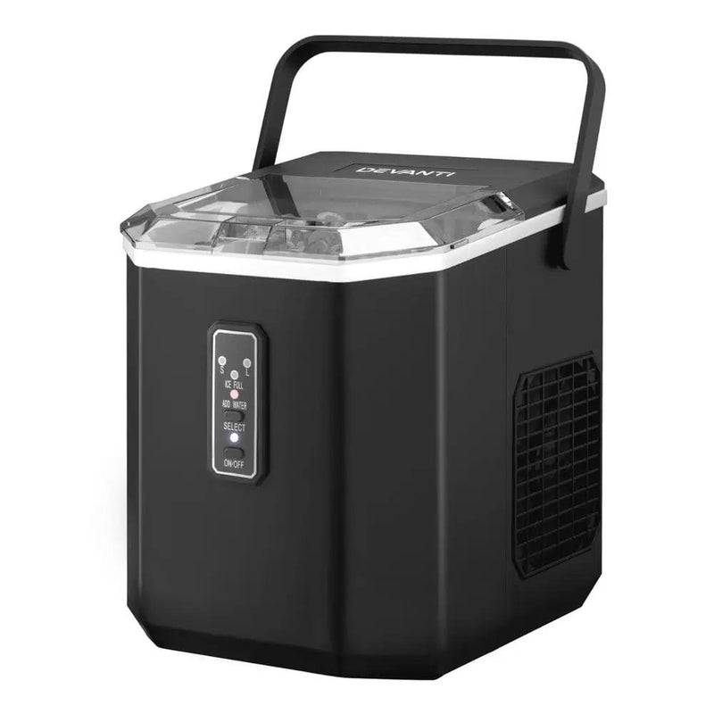 Devanti 12kg Ice Maker Machine 1.3L w/Scoop Holder Black by SportZone.co.nz