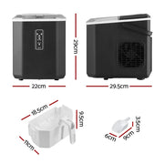 Devanti 12kg Ice Maker Machine 1.3L w/Scoop Holder Black by SportZone.co.nz