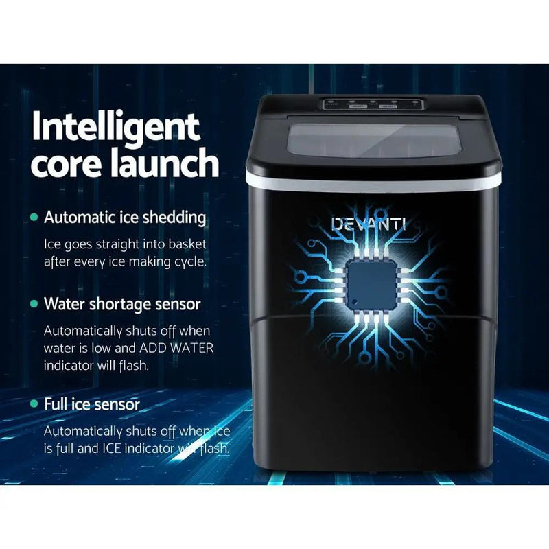 SportZone.co.nz Appliances > Kitchen Appliances > Ice Makers Devanti 12kg Ice Maker Machine Black Devanti 12kg Ice Maker Machine Black
