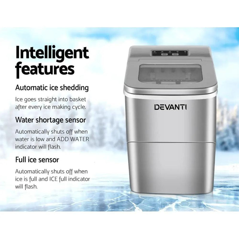 SportZone.co.nz Appliances > Kitchen Appliances > Ice Makers Devanti 12kg Ice Maker Machine Silver Devanti 12kg Ice Maker Machine Silver