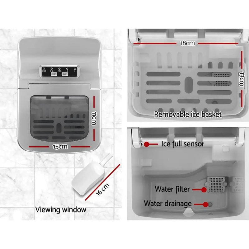 SportZone.co.nz Appliances > Kitchen Appliances > Ice Makers Devanti 12kg Ice Maker Machine Silver Devanti 12kg Ice Maker Machine Silver
