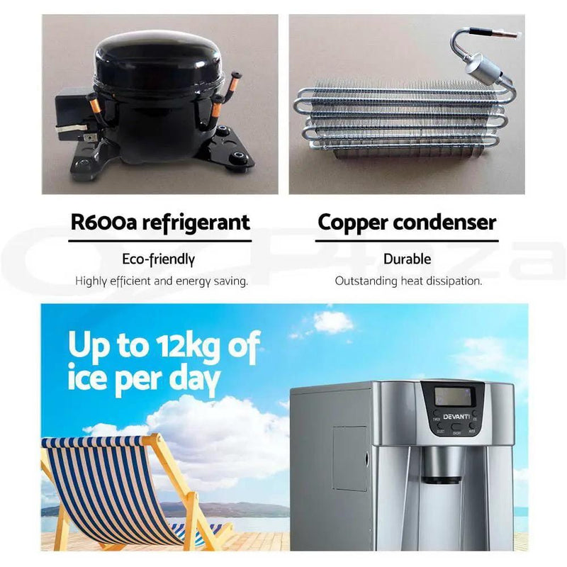 SportZone.co.nz Appliances > Kitchen Appliances Devanti 12kg Ice Maker Machine with Water Dispenser Devanti 12kg Ice Maker Machine with Water Dispenser