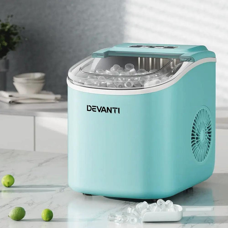 SportZone.co.nz Appliances > Kitchen Appliances > Ice Makers Devanti 12kg Ice Maker Machine w/Self Cleaning Green Devanti 12kg Ice Maker Machine w/Self Cleaning Green