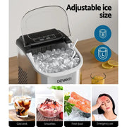 Devanti 12kg Ice Maker Machine w/Self Cleaning Silver by SportZone.co.nz