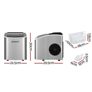 Devanti 12kg Ice Maker Machine w/Self Cleaning Silver by SportZone.co.nz